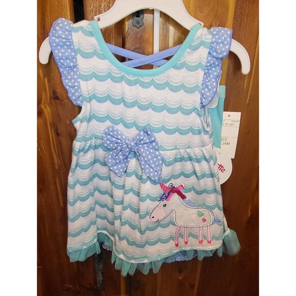 Nannette 2 piece set with Unicorn Size 24M - Picture 1 of 5